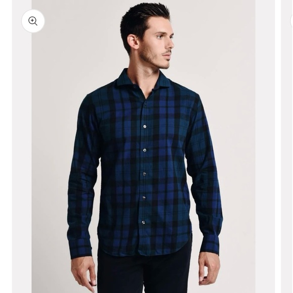 Bonobos Unbutton Down Slim Shirt Blue Plaid Size Large 100% Cotton Casual - Picture 2 of 9